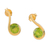 Gold-plated peridot drop earrings, 'Eden's Lime Droplet' - 22k Gold-Plated One-Carat Natural Peridot Drop Earrings (image 2c) thumbail