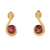 Gold-plated garnet drop earrings, 'Eden's Cherry Droplet' - 22k Gold-Plated One-Carat Natural Garnet Drop Earrings