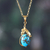 Gold-plated pendant necklace, 'Palatial Elegance' - 22k Gold-Plated Composite Turquoise Pendant Necklace (image 2) thumbail