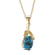 Gold-plated pendant necklace, 'Palatial Elegance' - 22k Gold-Plated Composite Turquoise Pendant Necklace thumbail