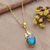 Gold-plated pendant necklace, 'Palatial Elegance' - 22k Gold-Plated Composite Turquoise Pendant Necklace (image 2b) thumbail