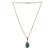 Gold-plated pendant necklace, 'Palatial Elegance' - 22k Gold-Plated Composite Turquoise Pendant Necklace (image 2c) thumbail