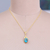 Gold-plated pendant necklace, 'Palatial Elegance' - 22k Gold-Plated Composite Turquoise Pendant Necklace (image 2j) thumbail