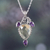 Quartz and amethyst pendant necklace, 'Wise Harmony' - Nine-Carat Pendant Necklace with Lemon Quartz & Amethyst