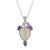 Quartz and amethyst pendant necklace, 'Wise Harmony' - Nine-Carat Pendant Necklace with Lemon Quartz & Amethyst