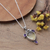 Quartz and amethyst pendant necklace, 'Wise Harmony' - Nine-Carat Pendant Necklace with Lemon Quartz & Amethyst