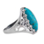 Sterling silver cocktail ring, 'Jaipur Illusion' - Classic Recon Turquoise and Sterling Silver Cocktail Ring