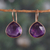 Rose gold-plated amethyst drop earrings, 'Spiritual Sparks' - 18k Rose Gold-Plated 11-Carat Amethyst Drop Earrings (image 2) thumbail