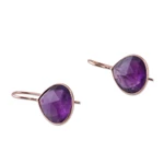 Rose gold-plated amethyst drop earrings, 'Spiritual Sparks' - 18k Rose Gold-Plated 11-Carat Amethyst Drop Earrings