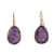 Gold-plated amethyst dangle earrings, 'Twilight Rainfall' - 18k Gold-Plated Freeform Amethyst Dangle Earrings from India