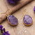 Gold-plated amethyst dangle earrings, 'Twilight Rainfall' - 18k Gold-Plated Freeform Amethyst Dangle Earrings from India