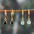 Gold-plated chalcedony and onyx dangle earrings, 'Dual Drops' (set of 2) - Set of 2 18k Gold-Plated Chalcedony and Onyx Dangle Earrings (image 2) thumbail