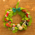 Wool felt wreath, 'Barnyard Party' - Leafy Barn Animal Themed Green Wool Felt Wreath from India (image 2) thumbail