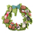 Wool felt wreath, 'Barnyard Party' - Leafy Barn Animal Themed Green Wool Felt Wreath from India thumbail