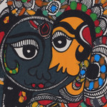 Madhubani painting, 'Ardhnareshwar II' - Madhubani Painting of Hindu Gods Shiva and Parvati