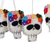 Wool felt ornaments, 'Life & Death' (set of 5) - Set of 5 Skull and Flower-Themed Wool Felt Ornaments (image 2b) thumbail