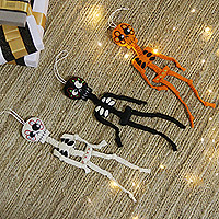 Wool felt decorations, Skeleton Dance (set of 3)