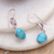 Amethyst dangle earrings, 'Harmonious & Wise' - Two-Carat Amethyst and Recon Turquoise Dangle Earrings (image 2b) thumbail