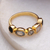 Gold-plated multi-gemstone band ring, 'Five Spirits' - 18k Gold-Plated One-Carat Multi-Gemstone Band Ring