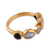 Gold-plated multi-gemstone band ring, 'Five Spirits' - 18k Gold-Plated One-Carat Multi-Gemstone Band Ring (image 2b) thumbail