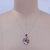 Halskette mit Anhänger aus mehreren Edelsteinen, „Blissful Glam“ – Halskette mit Labradorit-Quarz-Amethyst- und Blautopas-Anhänger