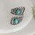 Sterling silver wrap ring, 'Call from Paradise' - Classic Leafy and Floral Reconstituted Turquoise Wrap Ring (image 2) thumbail