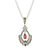 Garnet pendant necklace, 'Red Incantation' - Classic Combination Finish Natural Garnet Pendant Necklace