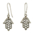 Sterling silver dangle earrings, 'Hamsa Delight' - Sterling Silver Hamsa Protection Symbol Dangle Earrings thumbail