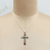 Multi-gemstone pendant necklace, 'Chakra Cross' - One-Carat Cross-Shaped Multi-Gemstone Pendant Necklace