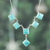 Sterling silver pendant necklace, 'Lagoon Glam' - Polished Geometric Recon Turquoise Pendant Necklace