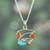 Carnelian pendant necklace, 'Sunset Sky' - Polished Carnelian and Recon Turquoise Pendant Necklace (image 2) thumbail