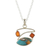 Carnelian pendant necklace, 'Sunset Sky' - Polished Carnelian and Recon Turquoise Pendant Necklace thumbail