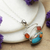 Carnelian pendant necklace, 'Sunset Sky' - Polished Carnelian and Recon Turquoise Pendant Necklace (image 2b) thumbail