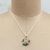Carnelian pendant necklace, 'Sunset Sky' - Polished Carnelian and Recon Turquoise Pendant Necklace