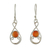 Carnelian dangle earrings, 'Orange Interlace' - Classic High-Polished Natural Carnelian Dangle Earrings thumbail