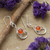 Carnelian dangle earrings, 'Orange Interlace' - Classic High-Polished Natural Carnelian Dangle Earrings (image 2b) thumbail