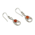 Carnelian dangle earrings, 'Orange Interlace' - Classic High-Polished Natural Carnelian Dangle Earrings