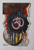 'Omkar' - Signed Expressionist Dark-Toned Acrylic Om Painting