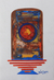 'Sakti Kunj' - Pintura abstracta acrílica expresionista roja y azul firmada