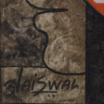 'Triyambhkeshwara' - Signed Expressionist Classic Yellow and Red Acrylic Painting