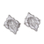 Rhodium-plated sterling silver drop earrings, 'Lotus Reign' - Lotus-Themed Classic Polished Sterling Silver Drop Earrings