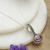 Rhodium-plated ruby pendant necklace, 'Pink Joy' - Classic One-Carat Faceted Ruby Pendant Necklace from India (image 2b) thumbail
