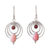 Garnet and opal dangle earrings, 'Orbiting Romance' - Polished Round Garnet and Opal Dangle Earrings from India