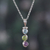 Multi-gemstone pendant necklace, 'Serene Goddess' - Polished Two-Carat Faceted Multi-Gemstone Pendant Necklace