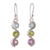 Multi-gemstone dangle earrings, 'Serene Goddess' - Polished Three-Carat Faceted Multi-Gemstone Dangle Earrings