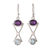 Amethyst and blue topaz dangle earrings, 'Wise Avant-Garde' - Geometric 4-Carat Amethyst and Blue Topaz Dangle Earrings