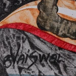 'Shankh Naad' - Expressionist Grey and Red Acrylic Shankh Naad Painting