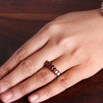 Garnet cocktail ring, 'Positive Passion' - Polished One-Carat Faceted Garnet Cocktail Ring from India