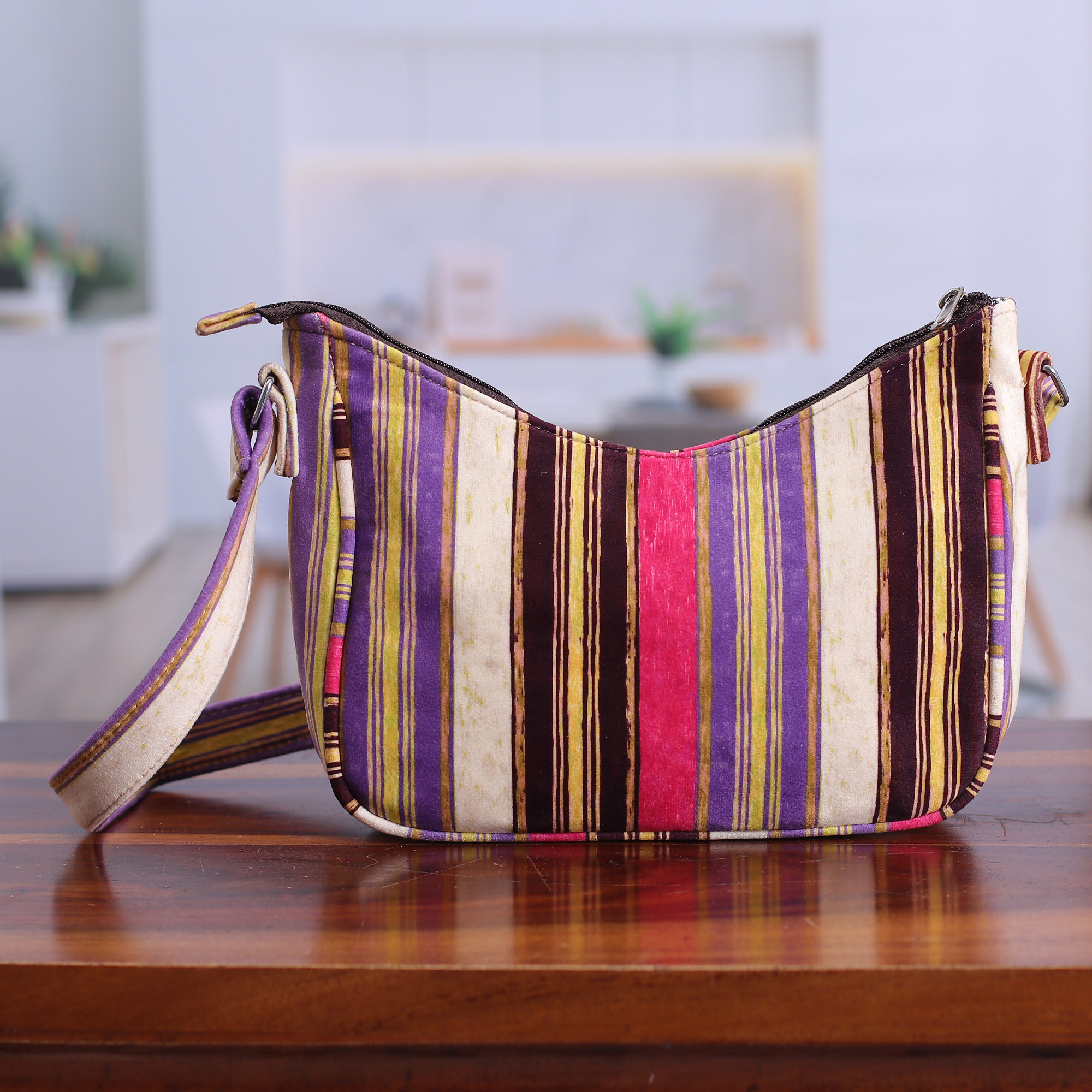 Striped crossbody outlet bag