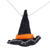 Wool felt garland, 'Spooky Hats' - Handcrafted Black and Orange Witch Hat Wool Felt Garland